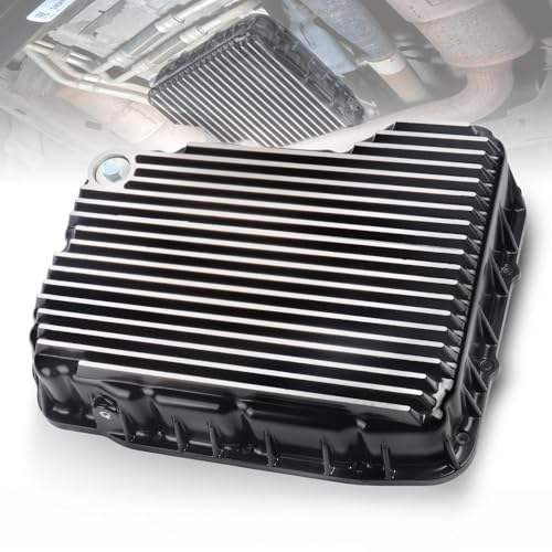 228052110 Heavy Duty Transmission Pan Compatible with Dodge Ram 2500 3500 6.7L Cummins 68RFE, Cast Aluminum Oil Pan with 3 Quart Extra Capacity & Neodymium Magnetic Drain Plug, Brushed Finish