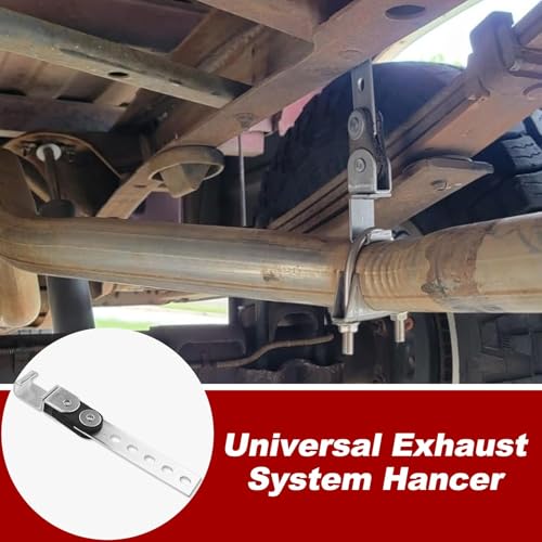 joytrace 3" Exhaust Hangers Kit 12PC - 360° Swivel Clamps with Adjustable 2/4 Hole Brackets & 9.5" Bend Rods, Zinc Coated Complete Set for Muffler Pipe