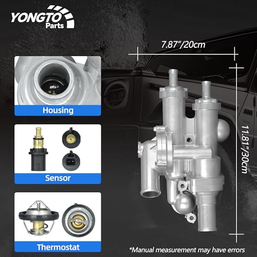 Yongtoparts 902-319 Aluminium Engine Coolant Thermostat Housing Assembly Compatible with Chrysler 200, Sebring, Dodge Journey Avenger Caliber, Jeep Compass Patriot 2.4L Replace OE 68003582AB 4884873AA