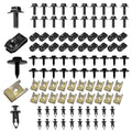 SLIMI 100 PCS Car Body Screws and Bolts, Bumper Fender Screws Bolts Set, Splash Shield Retainer U-Nuts Kit, Universal Engine Chassis Nut/Body Clamp, for Most Cars, SUVs, Trucks (Black)