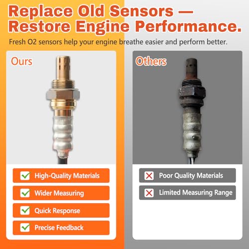 4Pcs Oxygen Sensor Upstream Downstream O2 Sensor Compatible with Chrysler 300 Town & Country, Jeep Grand Cherokee Wrangler, Dodge Durango Dokota Charger Ram 1500 2500 3500 Replace 234-4587 250-24253