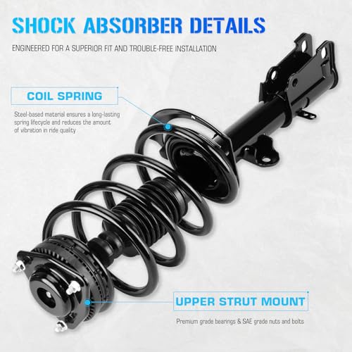 ILONPA (4) Front Struts & Sway Bar Links for 2008-2019 Dodge Grand Caravan(Exc. RT, GT), 2008-2016 Chrysler Town & Country(Exc. S), w/Coil Springs Shock Absorbers Amortiguadores - 171128L 171128R