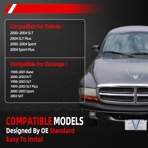 OVANOH Front Left Driver Side Power Window Regulator with Motor Assembly Compatible For Dodge Durango 1998-2003 Dakota 2000-2004 741-649 5066431AC