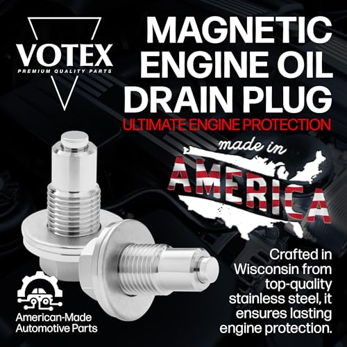 Votex - Made in USA - 1/2 X 20 Magnetic Engine Oil Drain Plug fits Buick, Cadillac, Chevrolet, Chrysler, Dodge, Ford, GMC, Jeep, Oldsmobile, Plymouth, Pontiac - Stainless Steel - Part Number DP004