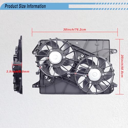 Gjhch Radiator Cooling Fan Compatible with 2008-2010 Challenger, 5137714AA