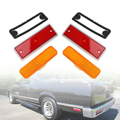 LAFORMO El Camino Side Marker Light - Set of 4 Front and Rear Side Marker Lens Light Compatible With 1982 1983 1984 1985 1986 1987 Chev-y El Camino,GM-C Caballero #913417, 929986