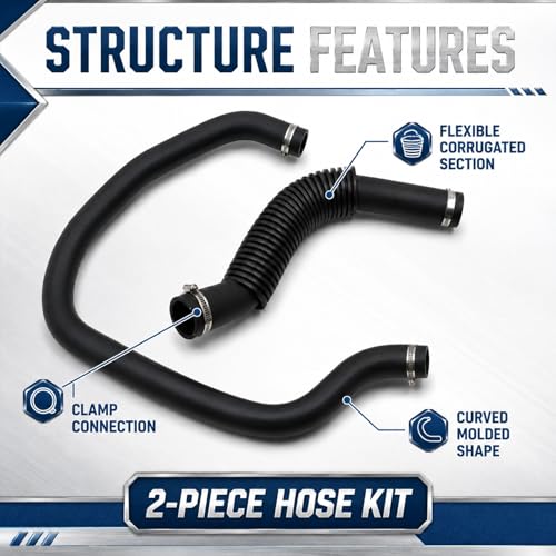 FZJDSD Engine Upper & Lower Radiator Coolant Hose Kit Fit for Cadillac Escalade GMC Yukon Chevy Silverado 1500 2500 3500 Suburban 2007-2014#22827731 22827735 15274730 15037656
