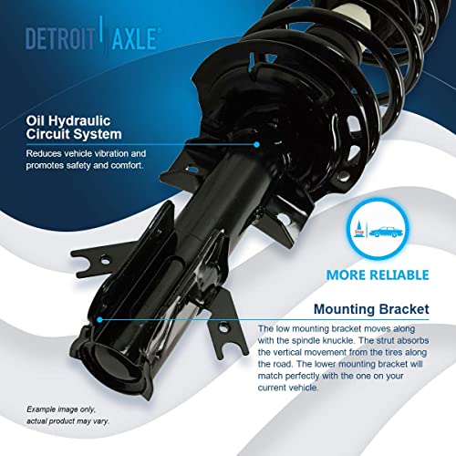 Detroit Axle - FWD Front End Suspension Kit for 2013-2020 Ford Fusion, Lower Control Arms w/Ball Joint Tie Rods Sway Bars Struts & Coil Spring Rear Shock Absorbers Replacement
