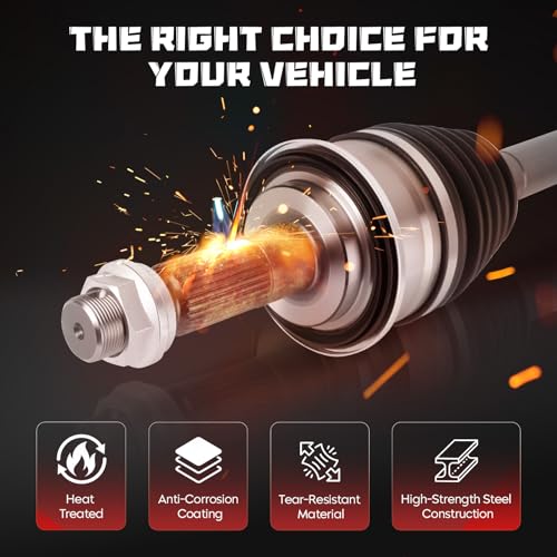Front Left & Right CV Axle Shaft Assembly Fits for Honda Civic 1992-2000 (with ABS), for Civic del Sol S Model 1.5L 1.6L 1993 1994 1995 1996 1997 (with ABS), Driver and Passenger Side, 2-Pack
