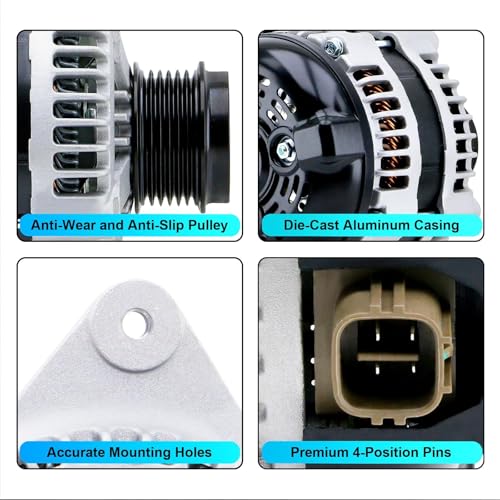 BDELI Alternator Fit for 1.8L L4 2009-2011 Toyota Corolla Matrix, 100A 12V