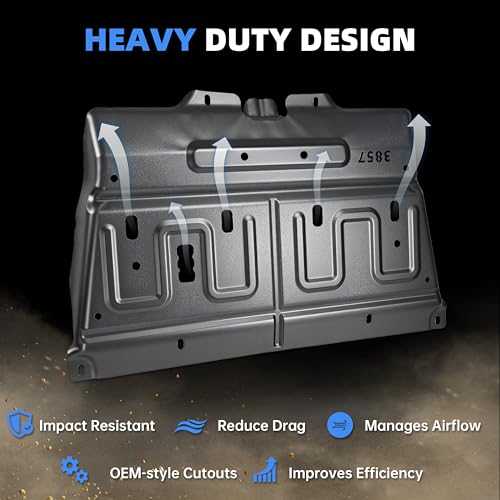 Engine Splash Shield Skid Plate Compatible with 2015-2024 Ford F150 Gas Models, Upgraded 1.3mm Manganese Steel Underbody Lower Cover, Replaces ML3Z-7222-D JL3Z-7222-C, Not Fit Raptor or 3.0L Diesel