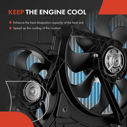 A-Premium Engine Radiator Cooling Fan Assembly Compatible with Select Lexus Models - GS350 2013 2014 2015, 3.5L - Replace# 1636131410, 1636131430