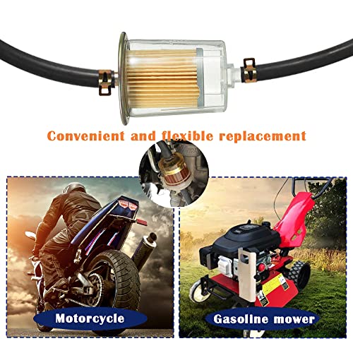 HayEastdor 4PCS 5/16" Universal Fuel Filters with 8PCS 14mm Hose Clamps Gas Inline Fuel Filter Replacement for Motorcycles, Cars, Trucks HE007