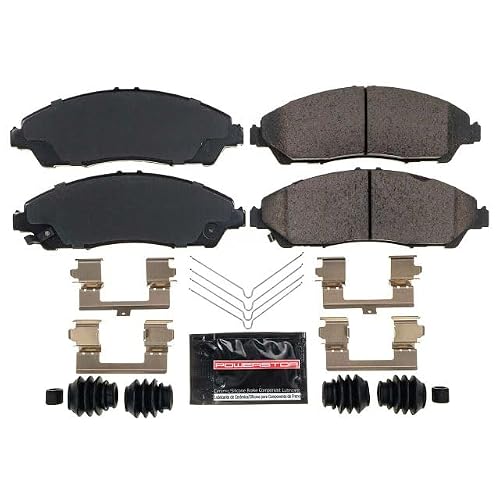 PowerStop Front Brake Pads for Acura MDX 2014-20 |Honda Pilot 2016-22 |Ridgeline 2017-25 - Z23 Carbon-Fiber Ceramic Brake Pads with Installation Hardware, Z23-1723