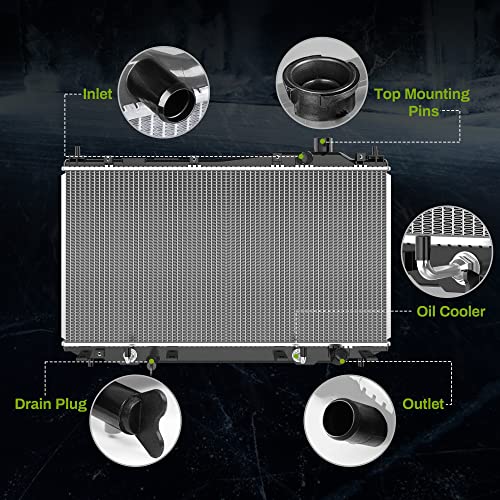 AUTOSAVER88 Radiator Compatible with Civic Aluminum Radiator ENG D17‎A1/A2/A6/A7, 19010-PLM-A01, 19010-PLM-A51, 19010-PMM-A51, 19010-PMM-A52