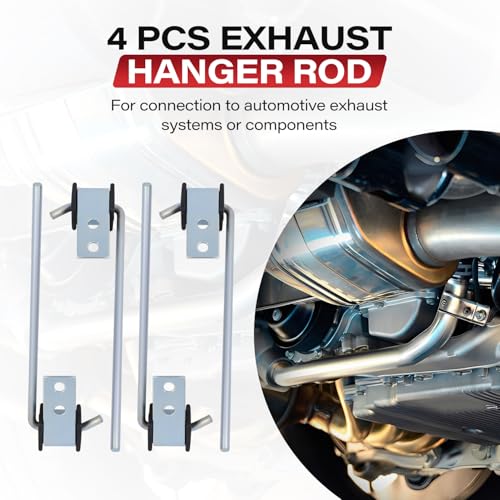 4 Pcs Heavy Duty Exhaust Hanger Rod - 3/8" Rod 10" Long - Muffler Hanger Exhaust Hanger, Universal Use Exhaust Hanger for Car Exhaust System