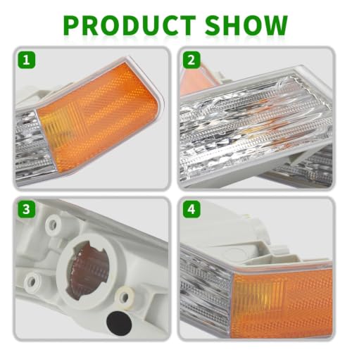 Yunnergo 1 Pair Front Turn Signal Lights Lamps Compatible with Patriot 2007-2017, 68004180AC, CH2527102, 68004181AC, CH2526102