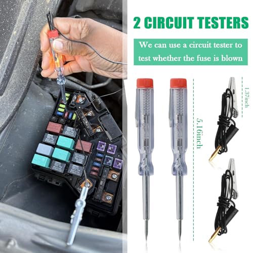 306PCS Car Fuses Assortment Kit,Fuses Automotive Kit Indudes Mini & Low Profile Mini & Standard Fuse for (35A,30A,25A,20A,15A,10A,7.5A,5A,2A),Fusibles para Carro with Circuit Tester