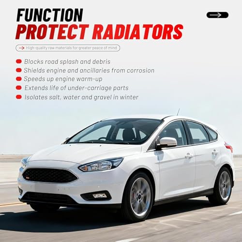 ALMULOO Front Lower Engine Splash Shield Compatible with 2012 2013 2014 Ford Focus SE/SEL/Titanium 4-Door S/Hatchback/Sedan 2015-2018 Ford Focus Electric Replacement for FO1228119 Under Cover Guard