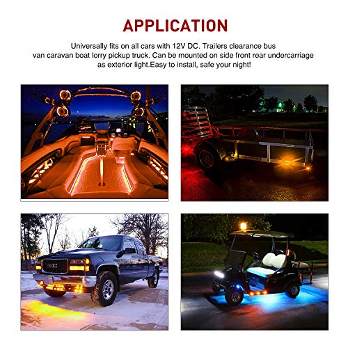 Nilight TL-03 10 PCS 3/4” Round Clearance LED Front Rear Side Indicator Bullet Marker Light for Truck RV Car Bus Trailer Van Caravan Boat (12V, Amber)
