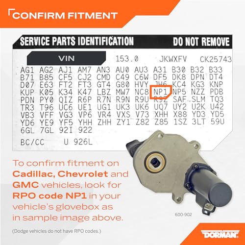 Dorman 600-902 Transfer Case Motor Compatible with Select Models