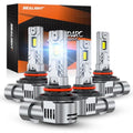 SEALIGHT S2S 9005/HB3 9006/HB4 Light Bulbs Combo, 140,000LM Super Brighter, 6500K Pure White 9005 9006 Fog Bulbs, with Cooling Fan 70K+ Hours Lifespan, 4-Pack