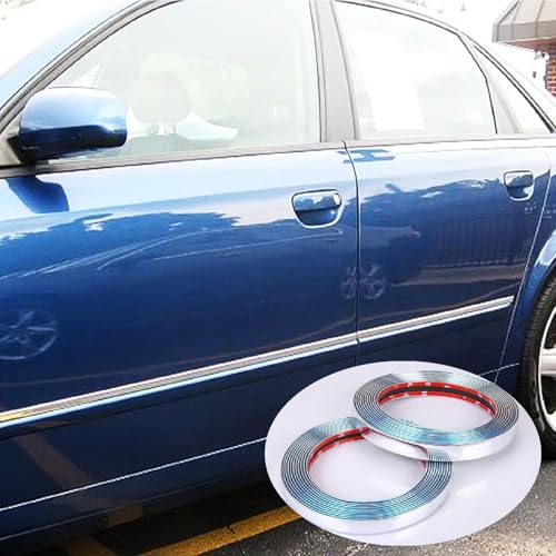 16Ft Chrome Silver Automotive Car Exterior and Interior Molding Trim Universal Bumper Window Door Body Side Decorative Strip Scratch-Proof (1/2 inch (12mm))