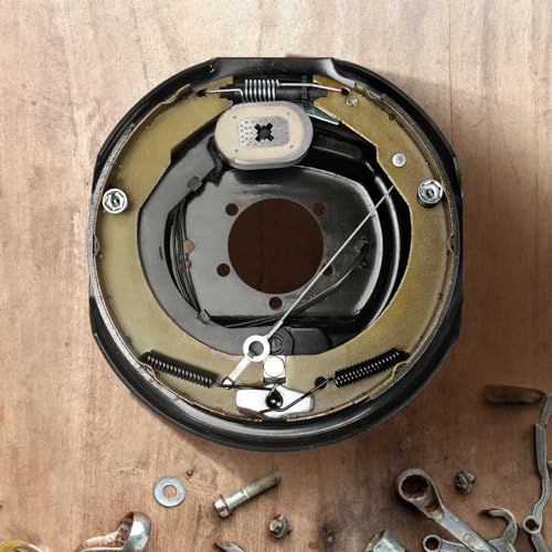 VEVOR Electric Trailer Brake Assembly, 12" x 2", 2 Pairs Self-Adjusting Electric Brakes Kit for 7000 lbs Axle, 5-Hole Mounting, Backing Plates for Braking System Part Replacement (2 Right + 2 Left)