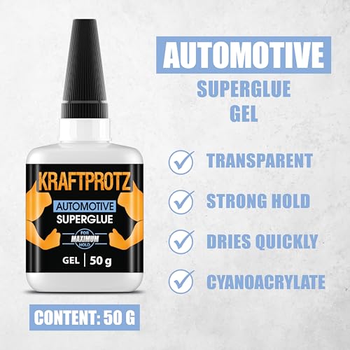 Automotive Super Glue Gel 1.76 oz XXL – for Car Trim, Bumpers, Brackets & Fairings – Oil-Resistant, Heatproof CA Bond for Trucks, Motorcycles & RVs – No-Drip Cyanoacrylate