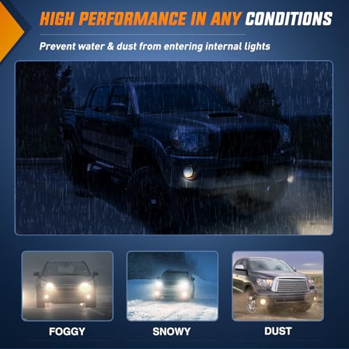 Nilight Fog Light Assembly Compatible with Toyota 2005 2006 2007 2008 2009 2010 2011 Tacoma 2007-2013 Tundra 2008-2017 Sequoia 2004-2006 Solara Smoke Lens w/H10 42W Bulbs