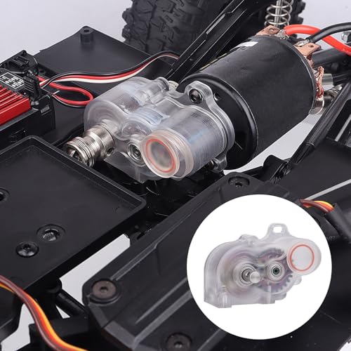 HobbyPark LCG Complete Transmissions Gearbox for 1/10 RC Crawler SCX10 SCX10 II | Low Center of Gravity, Lightweight Design, Hardened Steel Gears | Ideal for Custom LCG Builds (Transparent)