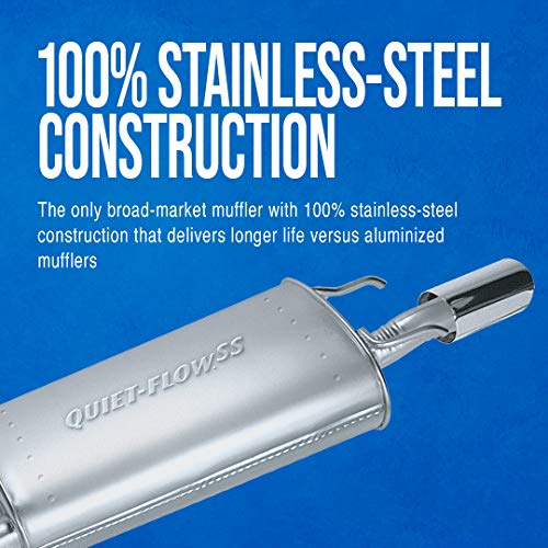 Walker Quiet-Flow SS 55529 Direct Fit Exhaust Muffler Assembly 2" Inlet (ID) 2.25" Outlet (OD) for Nissan Pathfinder