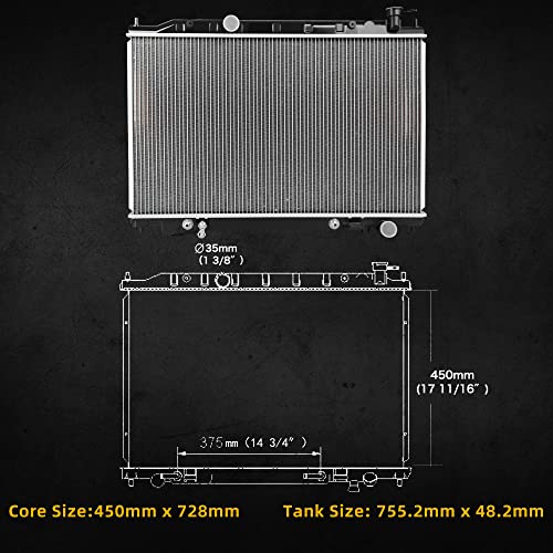 DWVO Radiator Complete Radiator Compatible with 2003-2007 Murano S SE SL 3.5L V6 AT w/Oil Cooler