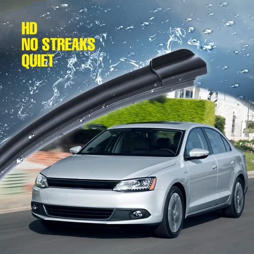 5 PLUS Custom-Fit Wipers For 2011-2023 VW Jetta Wiper Blades,24"+19"-2 PACK