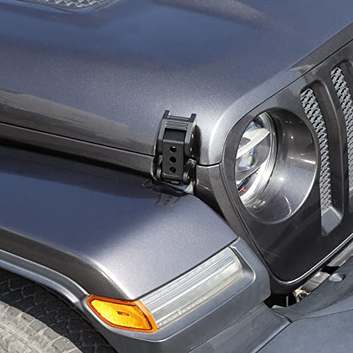 RT-TCZ for Wrangler Hood Latch Lock Catch, Aluminum Hood Latches for Jeep Wrangler 2007-2017 JK JKU 2018+ JL JLU 2020+ Gladiator JT Black Exterior Accessories 2pcs