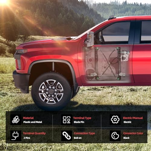 OVANOH Rear Left Driver Side Power Window Regulator Assembly W/Motor Compatible for Silverado Suburban Avalanche 1500 2500 3500 00-06 Cadillac Escalade 02-06 GMC Yukon XL Sierra 741-578