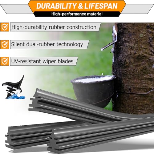 AUTOBOO 3-Pack Windshield Wiper Blades for Ford Explorer 2011-2026, Original Equipment Replacement 26"+22" Front and 11" Rear, All-Weather Performance, Easy One-Click Install