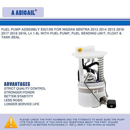 Fuel Pump Compatible with Sentra 2013 2014 2015 2016 2017 2018 2019, L4 1.8L, Replace# 170403SG0C E9213M, FG1549, SP4097M