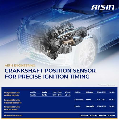 AISIN AFTERMARKET CKSGM-00597 Set of 2 Crankshaft Position Sensors - Compatible with Cadillac DeVille 00-05, Eldorado 00-02 Seville 00-04, Oldsmobile Aurora 01-03, Pontiac Bonneville 04-05 - 4.0L 4.6L