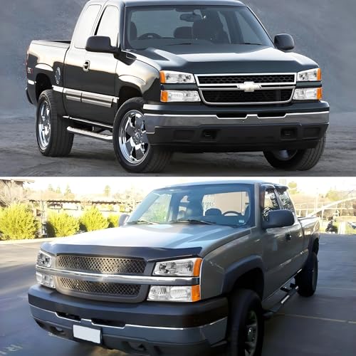 AS Headlight Assembly for 2003 2004 2005 2006 Chevy Silverado/Avalanche 1500 2500 3500 Driver and Passenger Side Headlamp Replacement Pair - Not Fits Body Cladding Models