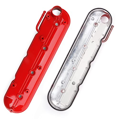 MILIPARTS Upgrade Aluminum Engine Valve Covers Compatible with 1999-2008 Cadillac Escalade Chevy Silverado, Suburban Tahoe Trailblazer GMC Sierra Yukon Replaces Parts 12570427 12582224
