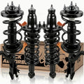KUIPERAUTO 172185 172186 171340L 171340R Front and Rear Complete Strut Assemblies Compatible for 2003 2004 2005 Honda Civic Shock Absorbers w/Coil Spring(Set of 4)