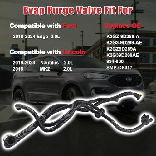 Vapor Canister Purge Valve for 2.0L Ford Edge 2018-2024 for 2.0L Lincoln Nautilus 2019-2023 MKZ 2018, Replaces K2GZ9D289A K2G39D289AE