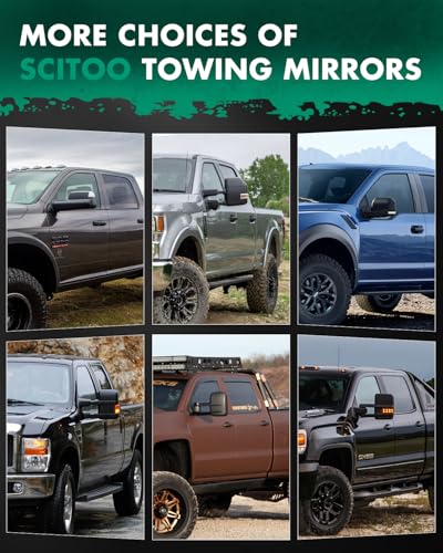SCITOO Towing Mirrors Compatible for 04-14 for Ford F150 Pickup Pair Set