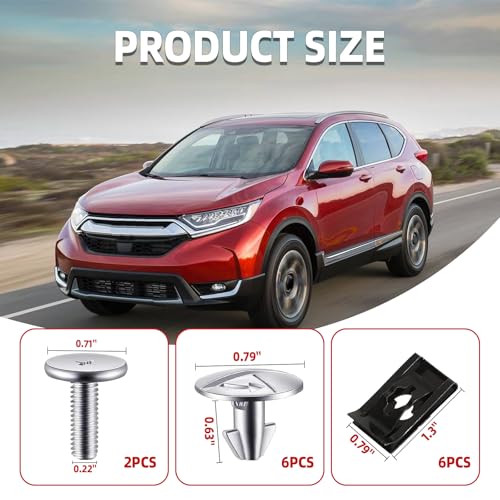 14PCS Engine Splash Shield Hardware Kit, Lower Cover Pin Screws and Clips, 90674-TY2-A01 90105-TBA-A00