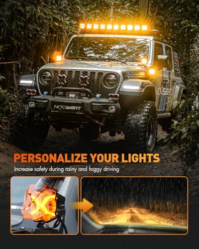 NOVSIGHT X Series 4 Inch Amber/White Off Road Driving Light LED Pods, Pair