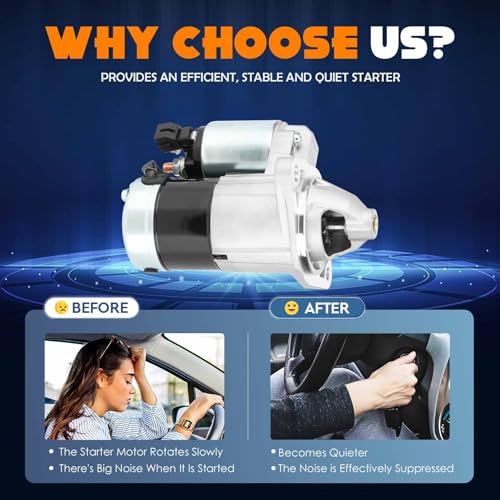 17841N Starter 1.8L Fit for Toyota Corolla 03-08, for Matrix 03-08 1.8L, for Pontiac Vibe 2003-2008 1.8L, 2003 2004 2005 2006 2007 2008 03 04 05 06 07 08, 17382, 17432, 4280001311, 428000-0340