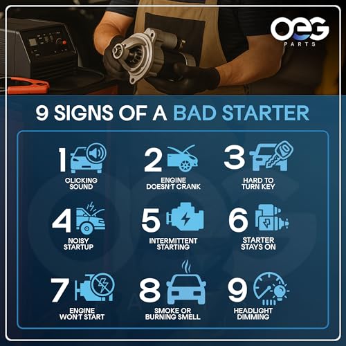 OEG Parts New Starter Compatible with Dodge RAM 5.7L 1500 2500 3500 4000 2009-2010 & Durango 2011-23, Compatible with Jeep Commander 09-10, Grand Cherokee 09-2021 56044736A, M000T23271, R6044736AC