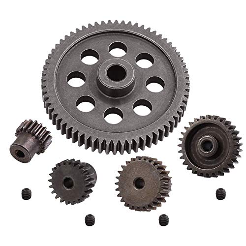 AMOGOT RC Steel Metal Spur Diff Differential Main Gear 64T 17T 21T 26T 29T Motor Gear for HSP 1/10 Monster Truck Brontosaurus Redcat Volcano EPX RC Replacement Parts
