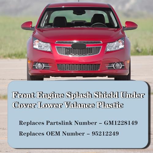 CarPartsDepot Front Engine Splash Shield Under Cover Lower Valance Plastic Compatible With Cruze 2011 2012 2013 2014 2015 2016 Fit 95212249 Front